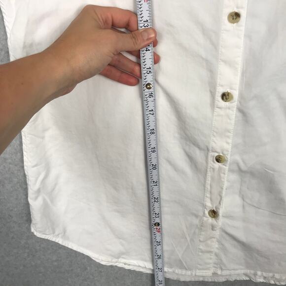 Lola River Anthropologie Shirt Women Small White Button Cuff Boxy Capsule Blouse - Picture 4 of 9